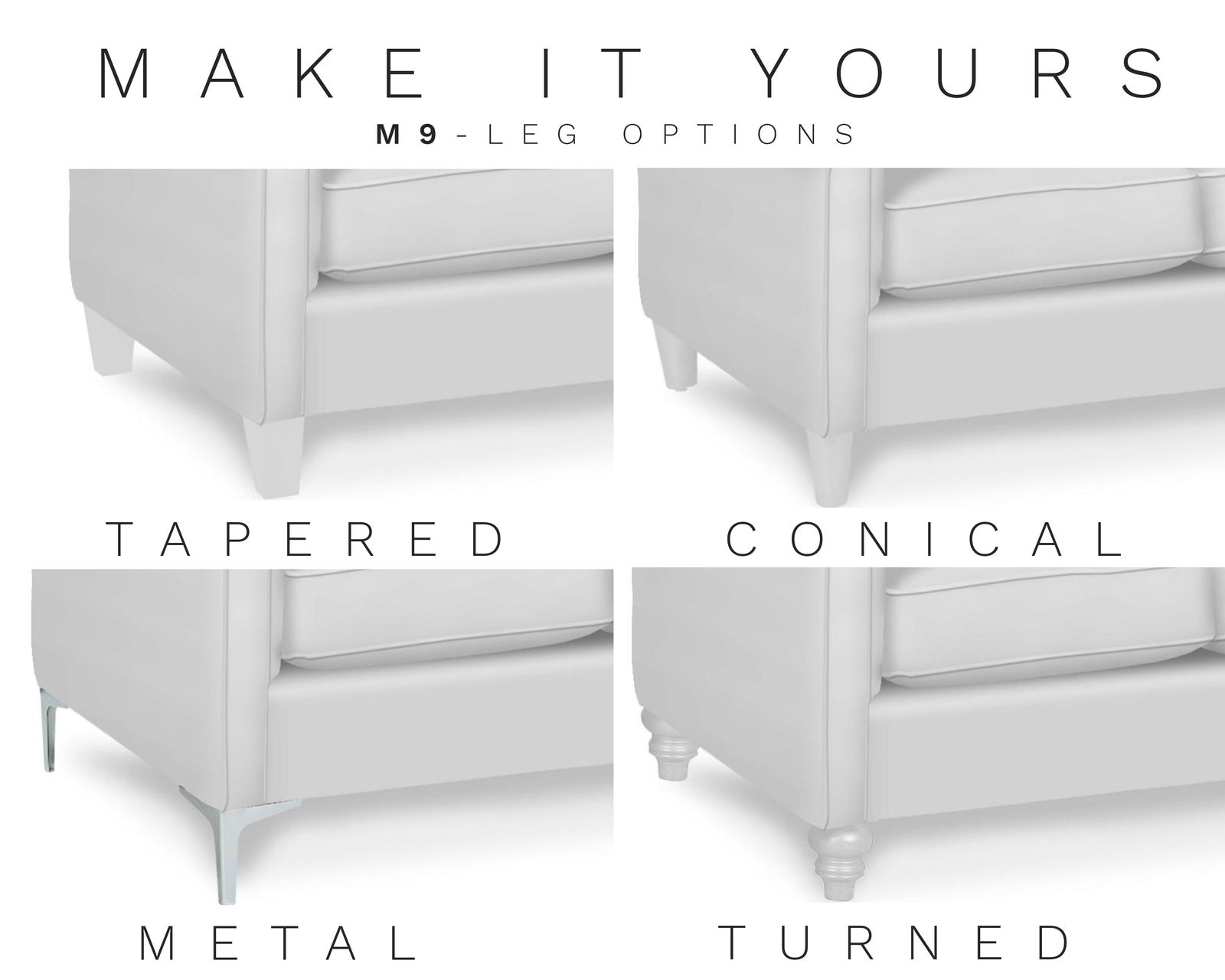 M9-2 Stationary Sofa (100+ Performance fabrics) Make it Yours - 4 Leg Styles