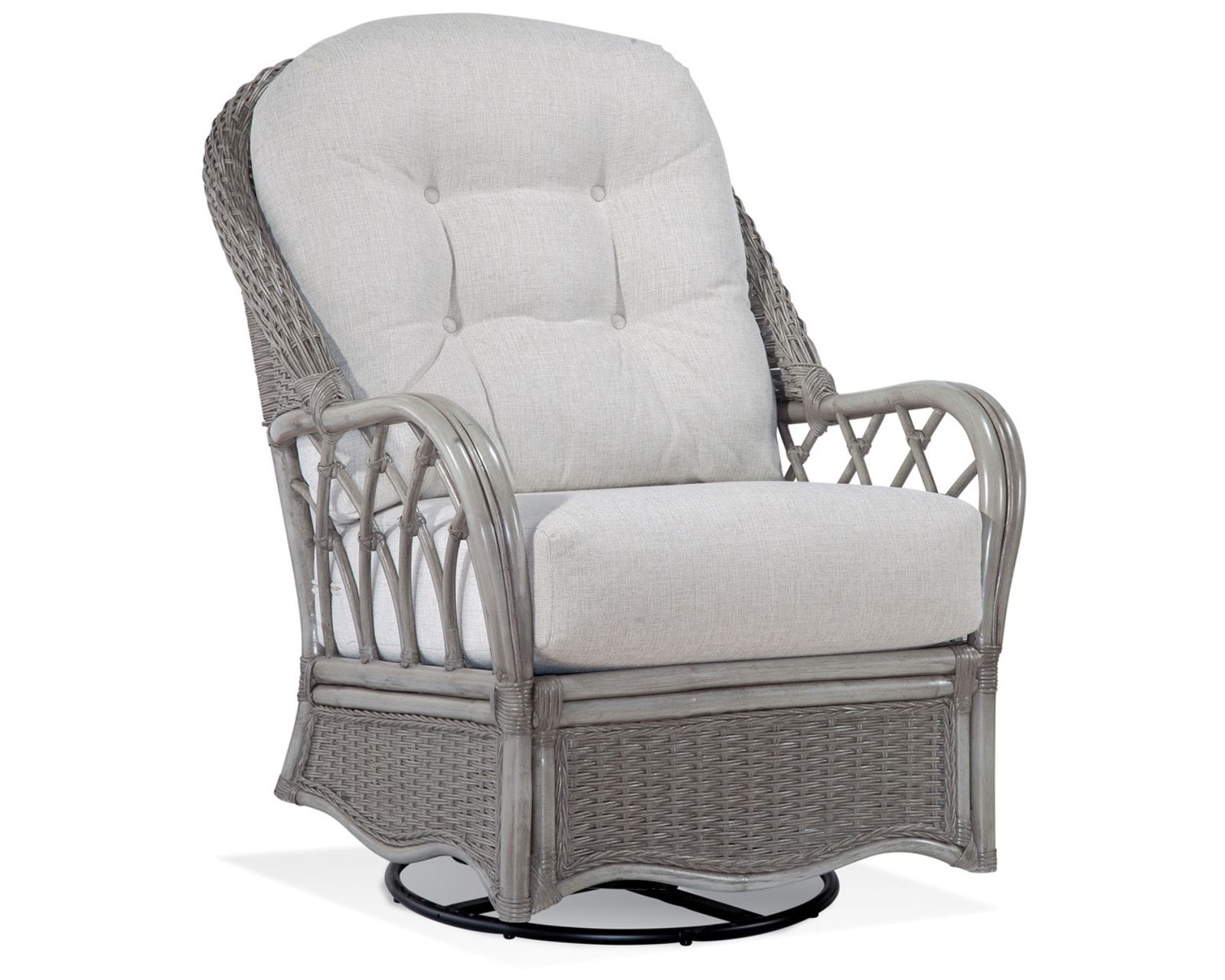 Everglade 76" Rattan Sofa (+28 finishes - 69 fabrics) - Everglade Rattan Swivel Glider
