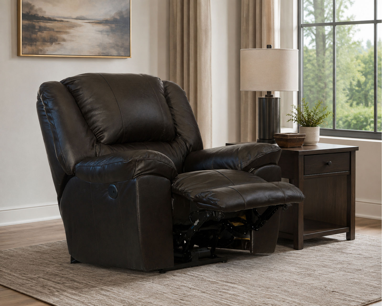 Transformer II Ultimate 90" Italian Leather Sofa w/3 Recliners & Drop Down Table - Comfort That Goes the Distance.