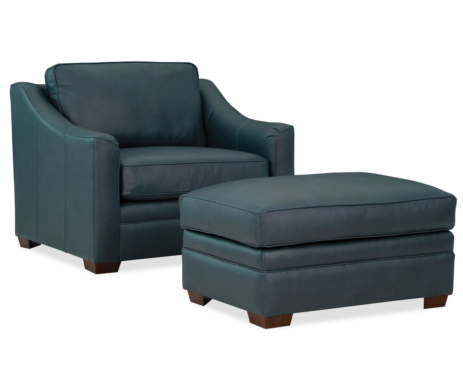 L9 Leather Sofa (73" or 83") +40 colors -  Make it Yours - Leather chair with crescent arm, box back cushion and standard welt