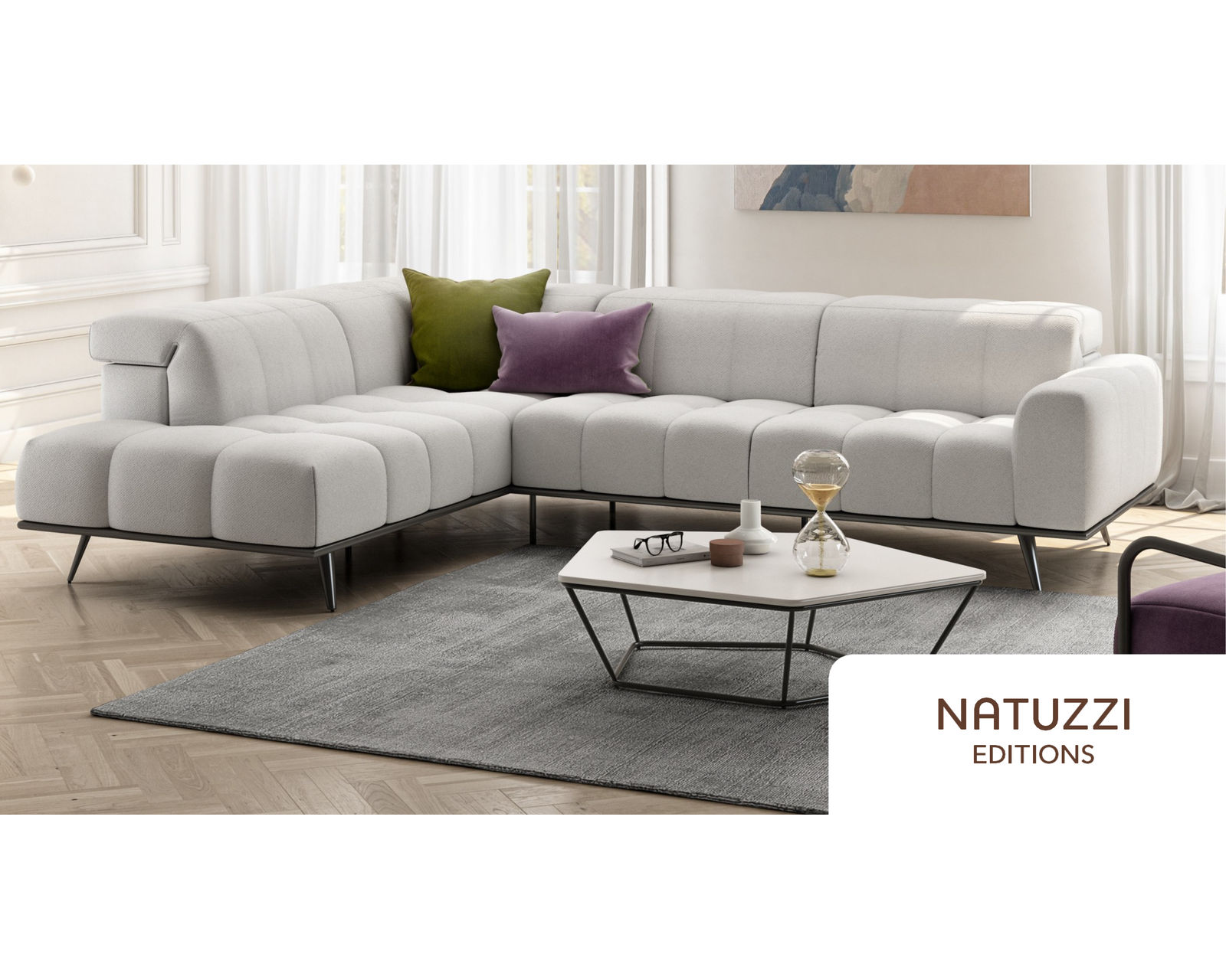 Scacco C293 Stationary Sectional (+45 fabrics) - Layout B: Two Piece Sectional 89" x 108"