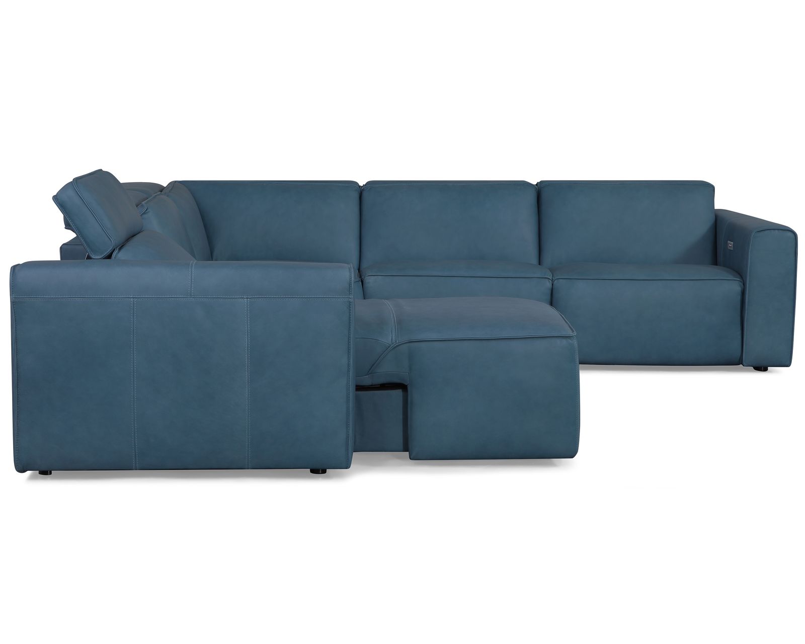 Colton 44007 Power Headrest Power Reclining Sectional (+100 leathers) - Layout F: Six Piece Chaise Reclining Sectional 62" x 135" x 122"