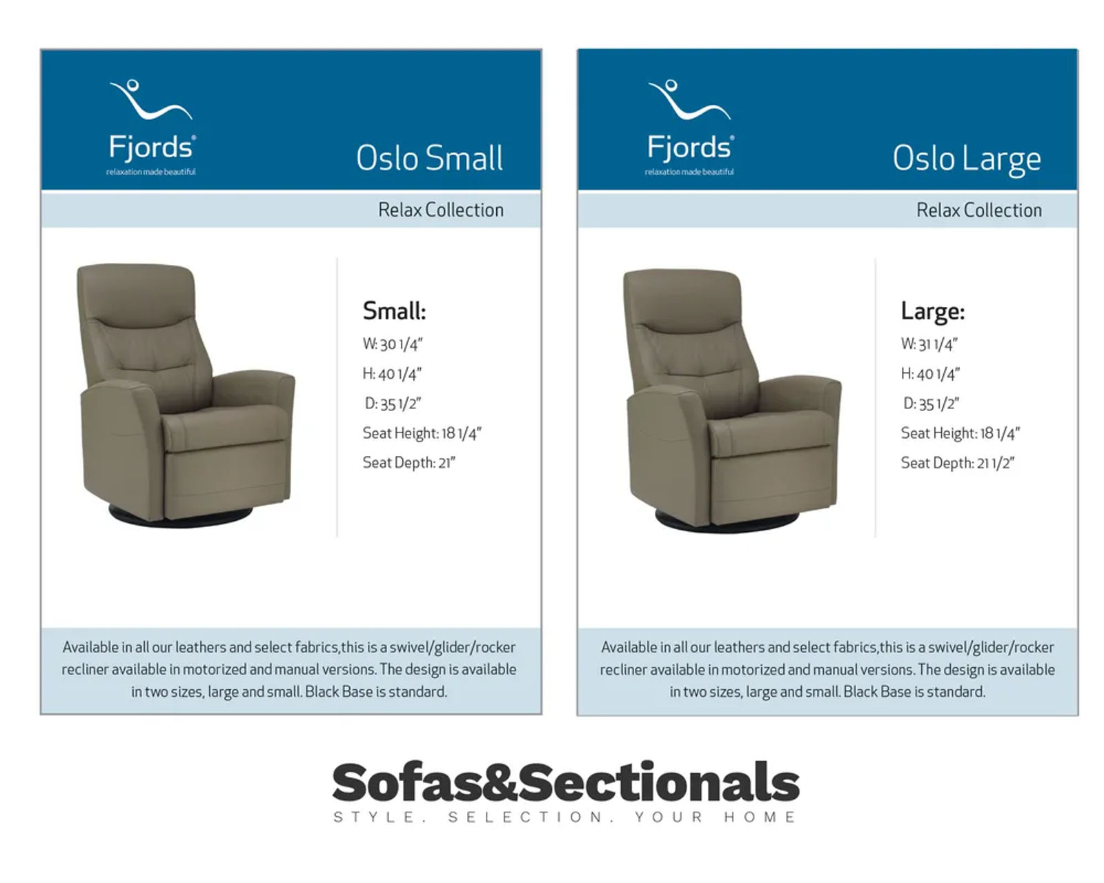 Oslo Swivel Glider Recliner Black (In stock - Fast shipping)