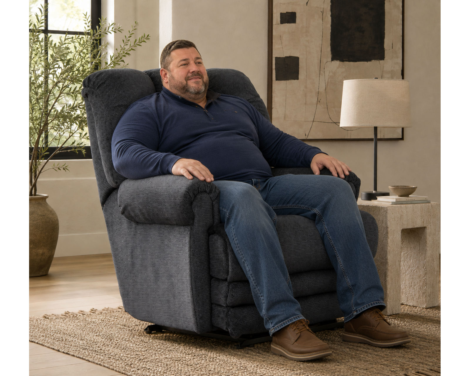 Malone Big Man's Lay Flat Power Recliner Big & Tall Strength. Lay-Flat Comfort (3 colors) - Recline Into Better Living.