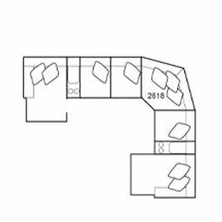 Layout J: Eight Piece Reclining Sectional 177" x 146" (1 Recliner + 2 Power Chaises)