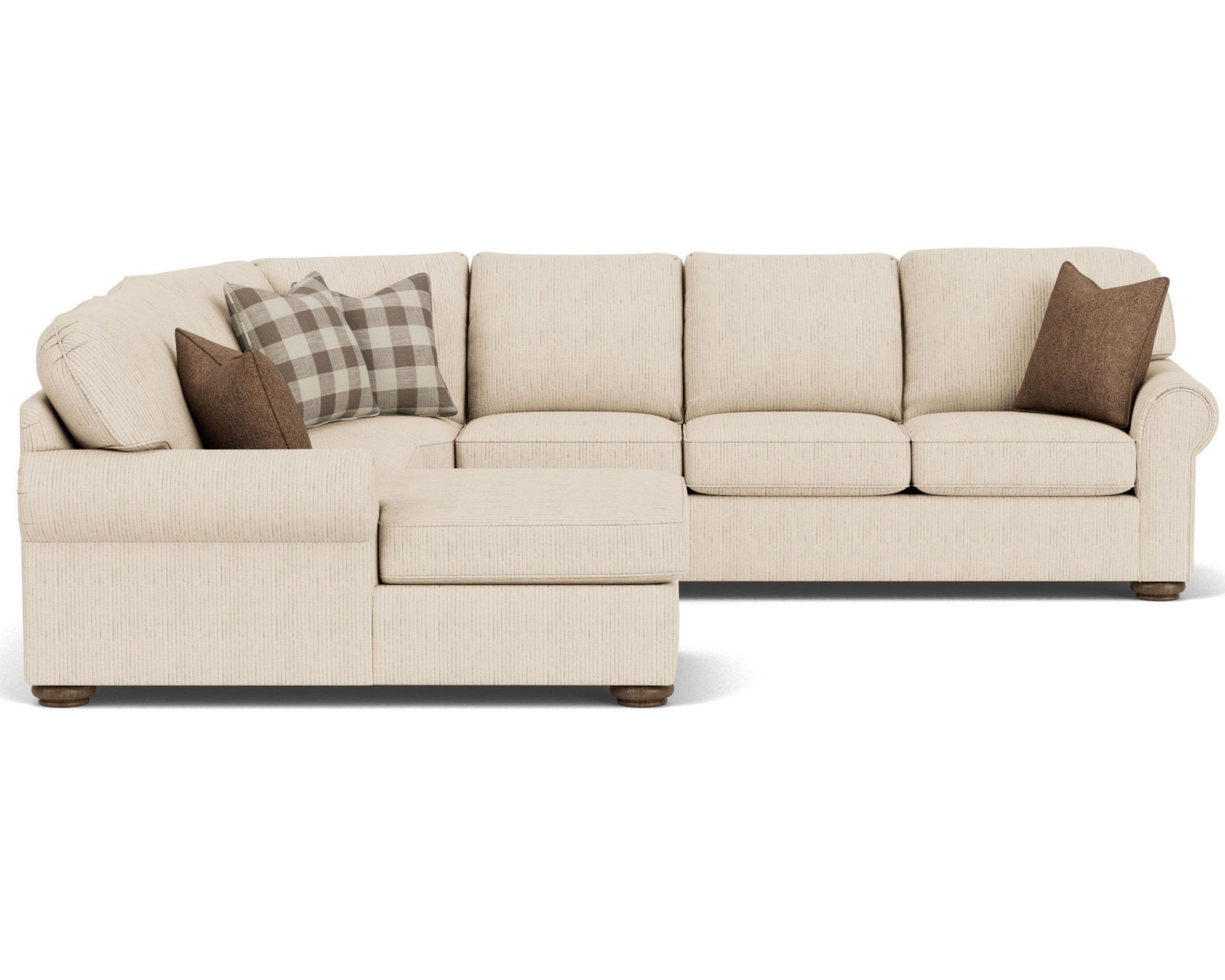 Preston 5538 Sectional (100+ fabrics) - Sectional Layout N:  High resiliency foam core seating cushions 2lb to 2.5 lb (Industry standard 1.8)