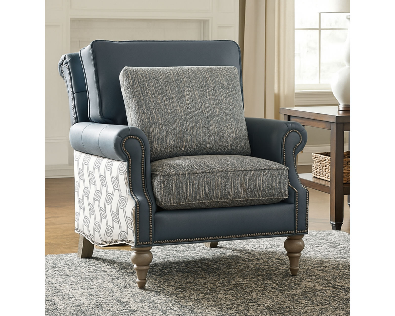 Wendover LF0282 Accent Chair (leather and fabric) - Wendover LF0282 Accent Chair (leather and fabric)