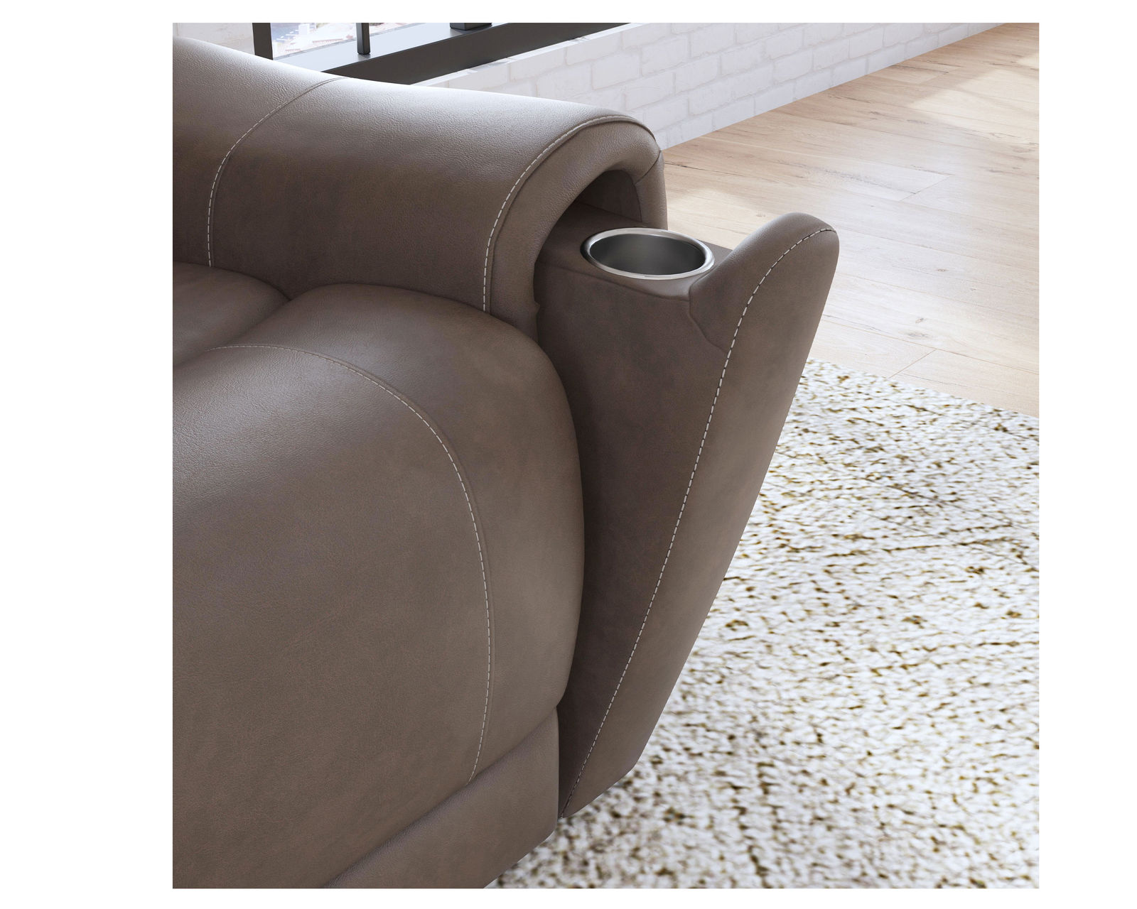 Carter 1587 Triple Power Reclining Console Loveseat (+2 colors) In stock - Zero Gravity - Reclining arms feature a pop-out cupholder for beverage storage