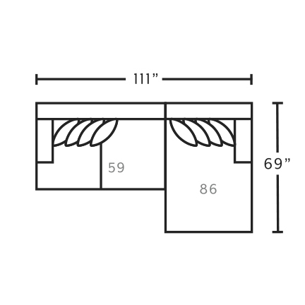 Layout A: Two Piece Sectional 111" x 69"