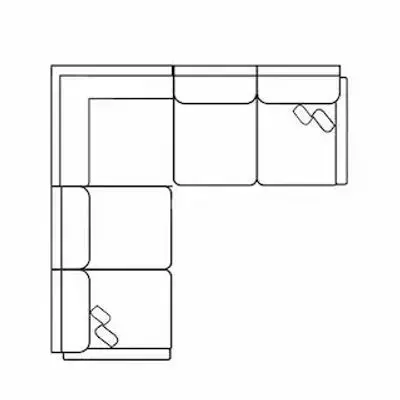 Layout E: Five Piece Sectional (2 recliners) 111" x 111"