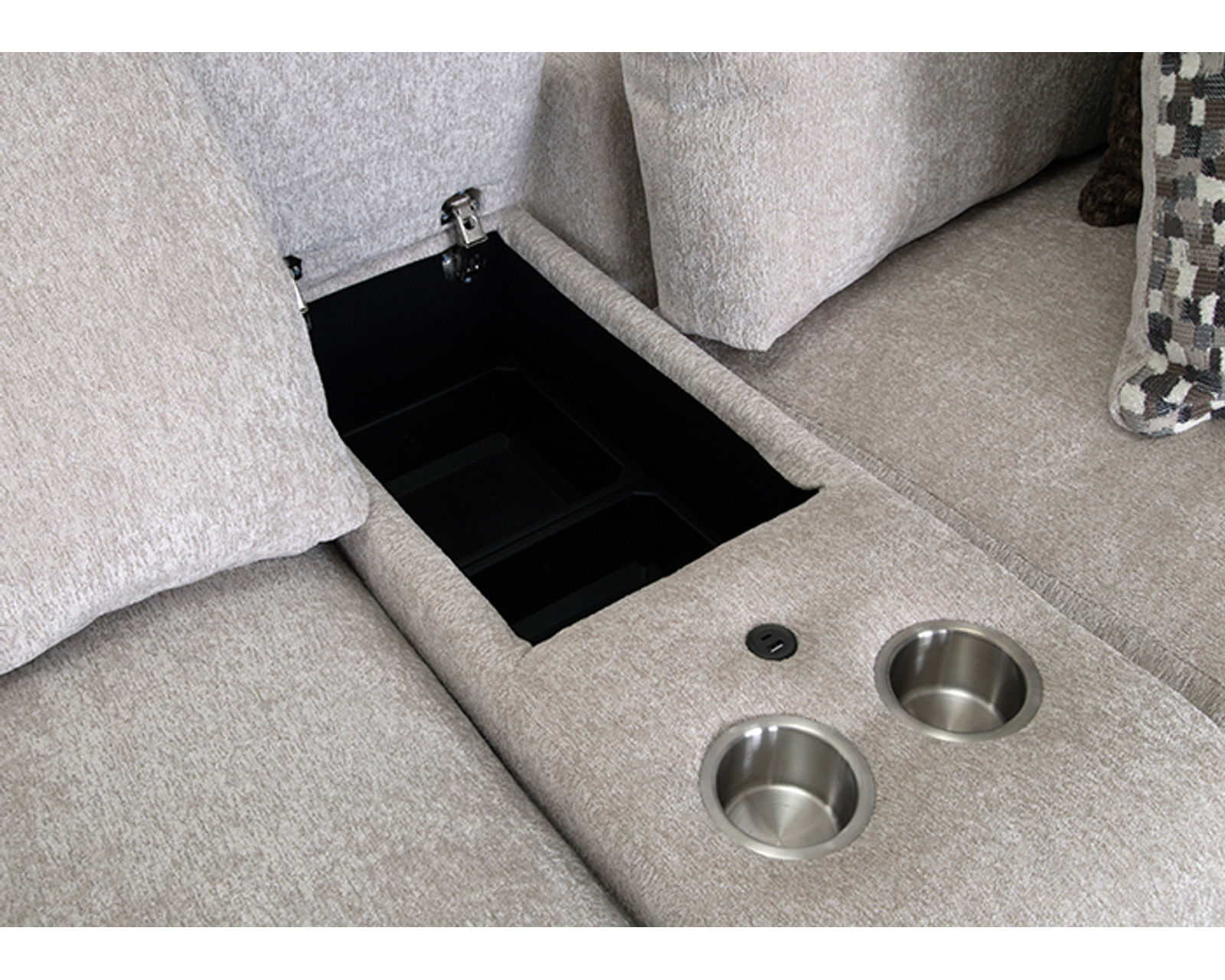 Pollock 965 Modular EXTRA Deep Seating Sectional (So Deep, It’s Almost a Bed) - Pollock Entertainment Console with Cupholders and USB Charging