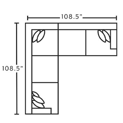 Layout F: Three Piece Sectional 108.5" x 108.5"