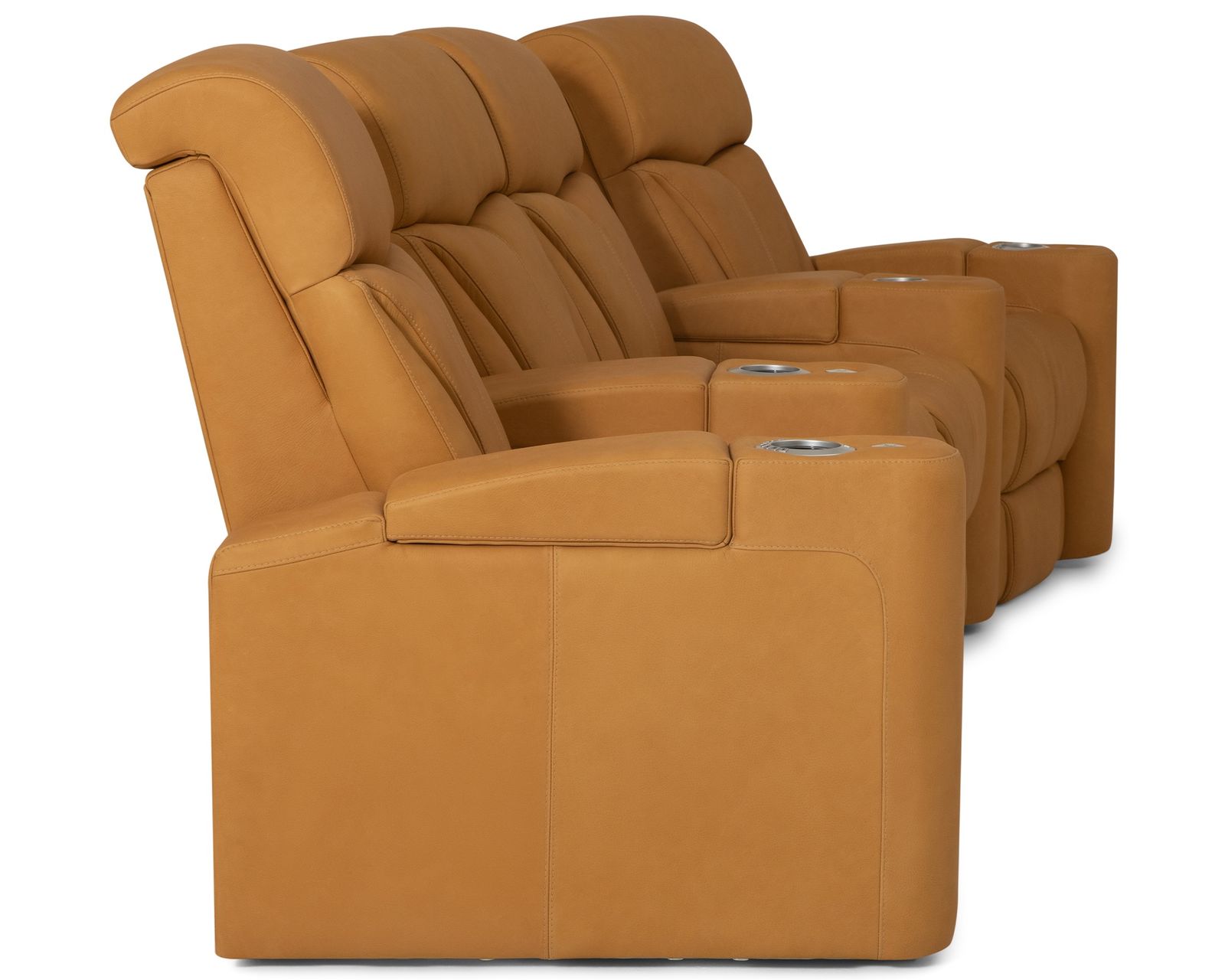Vivid 41095 Triple Power Home Theater Sectional (+200 colors) - Layout H: Three Piece Home Theater Sectional Straight 122" Wide