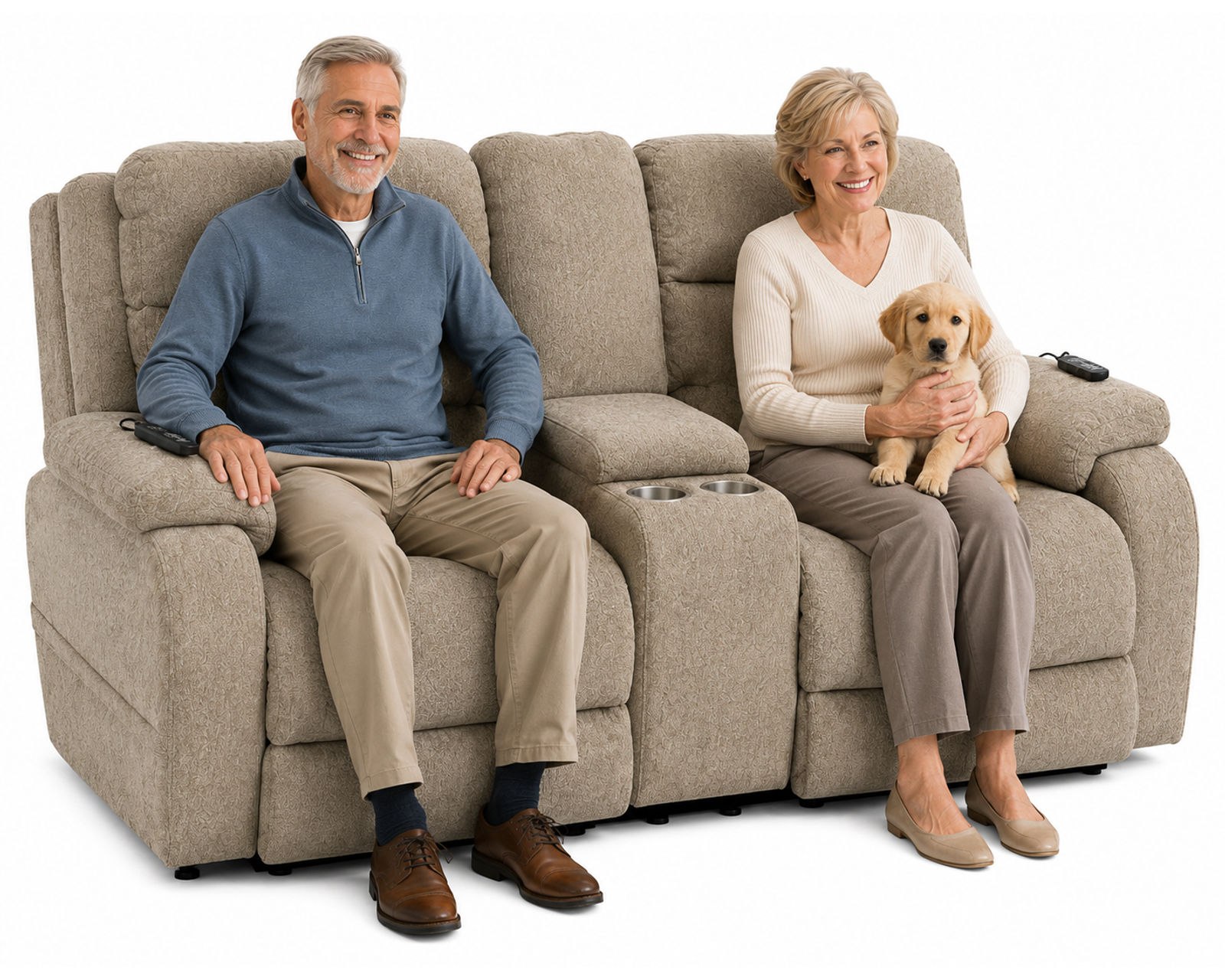 Regenerator Dual Lift Loveseat with CR3 Heat & Massage, Zero Gravity & Nanobionic Performance Fabric (2 colors) - Relax More. Rise Easier.