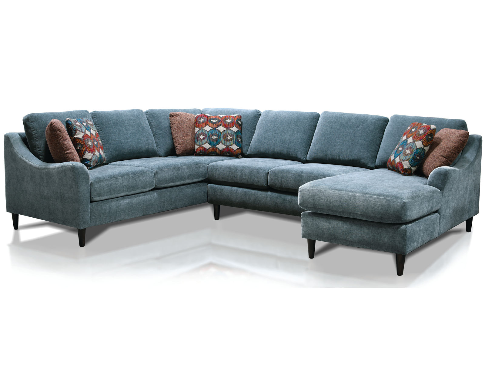 Kinley Stationary Sectional  (+101 Standard and Performance Fabrics) - Layout F: Three Piece Sectional 98" x 126"