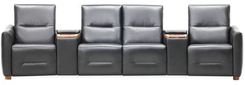 Layout D: Six Piece Home Theater Sectional (4 recliners) 140" wide