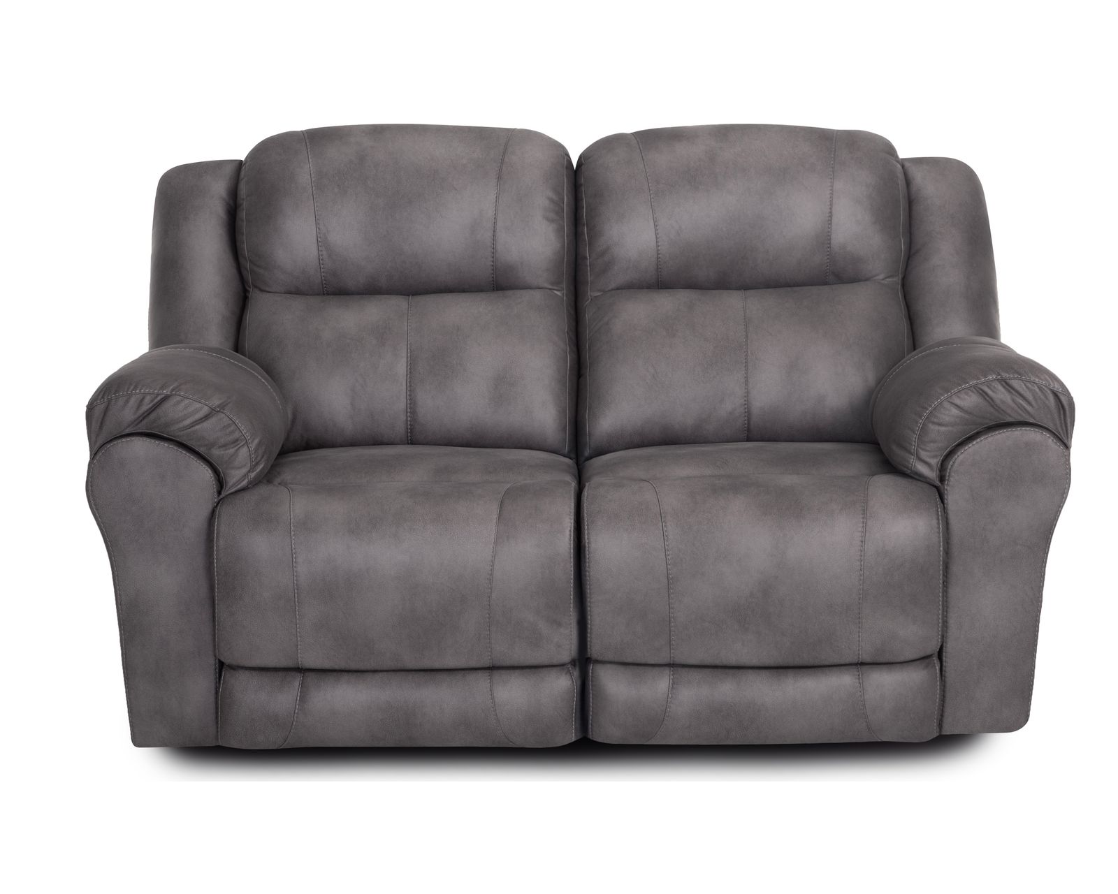 Croft 90" Reclining Sofa (Plush Comfort. Easy Reclining. Built for Everyday Living)  2 colors - Shown in Durable Leather Like Fabric Color Smoke