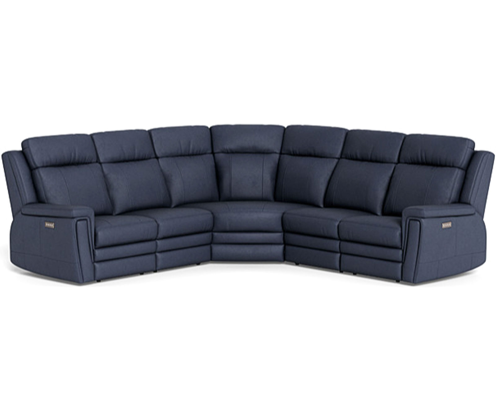 Asher 41065 Power Headrest Power Reclining Leather Sectional (+100 leathers) - Layout A: Five Piece Sectional 109" x 109" (2 Recliners)