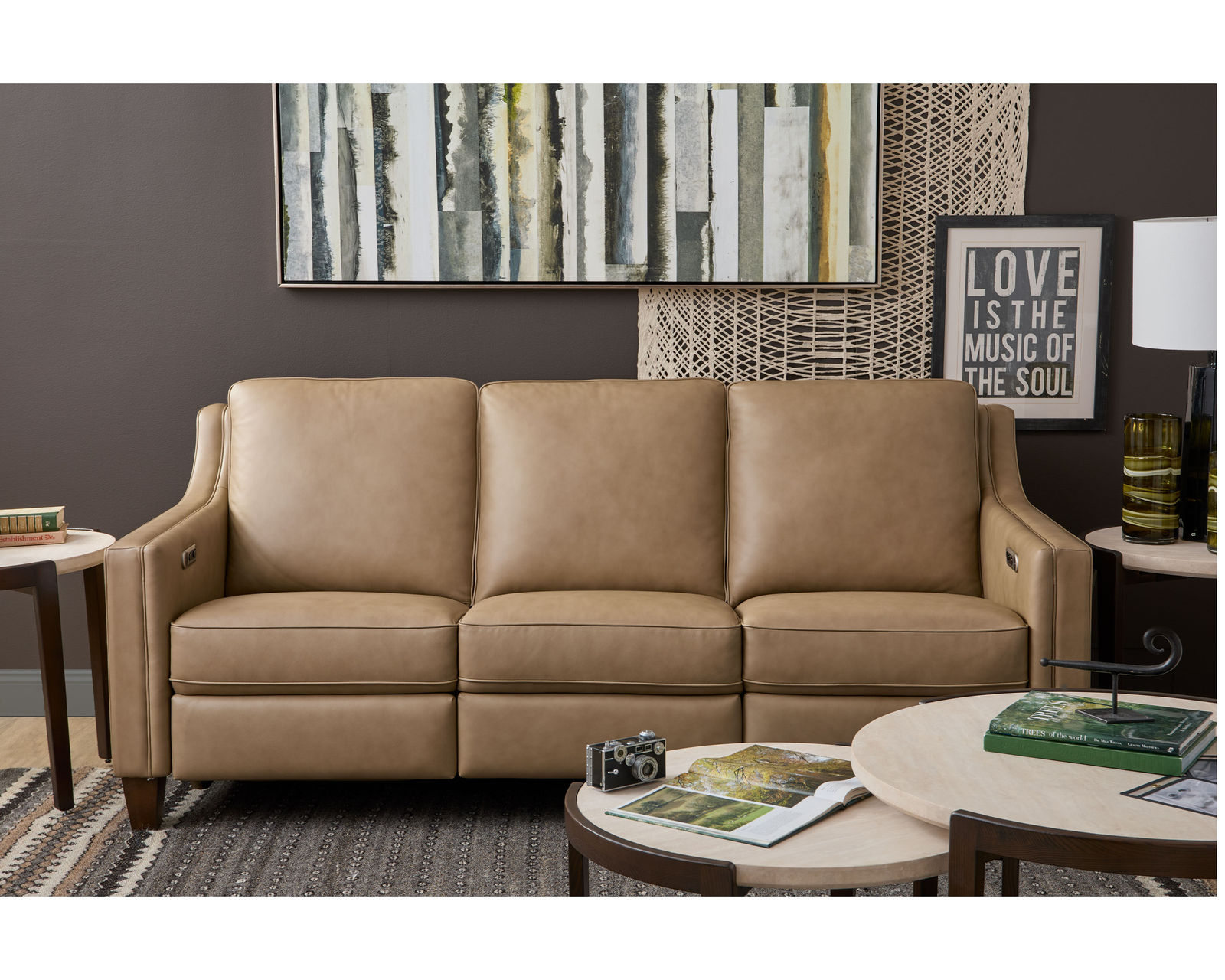 Finley 3010 Leather Inclining Power Sofa 87" (946-78)