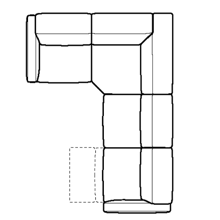 Layout D: Four Piece Sectional 92" x 126" (2 recliners)