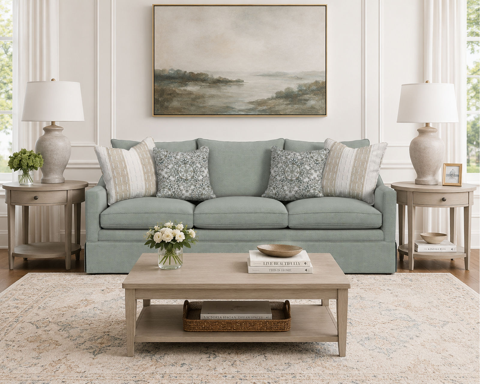 Eleanora 85" or 98" Skirted Sofa (+90 fabrics) 7572 - Flexsteel Furniture — Strength Beneath the Style.