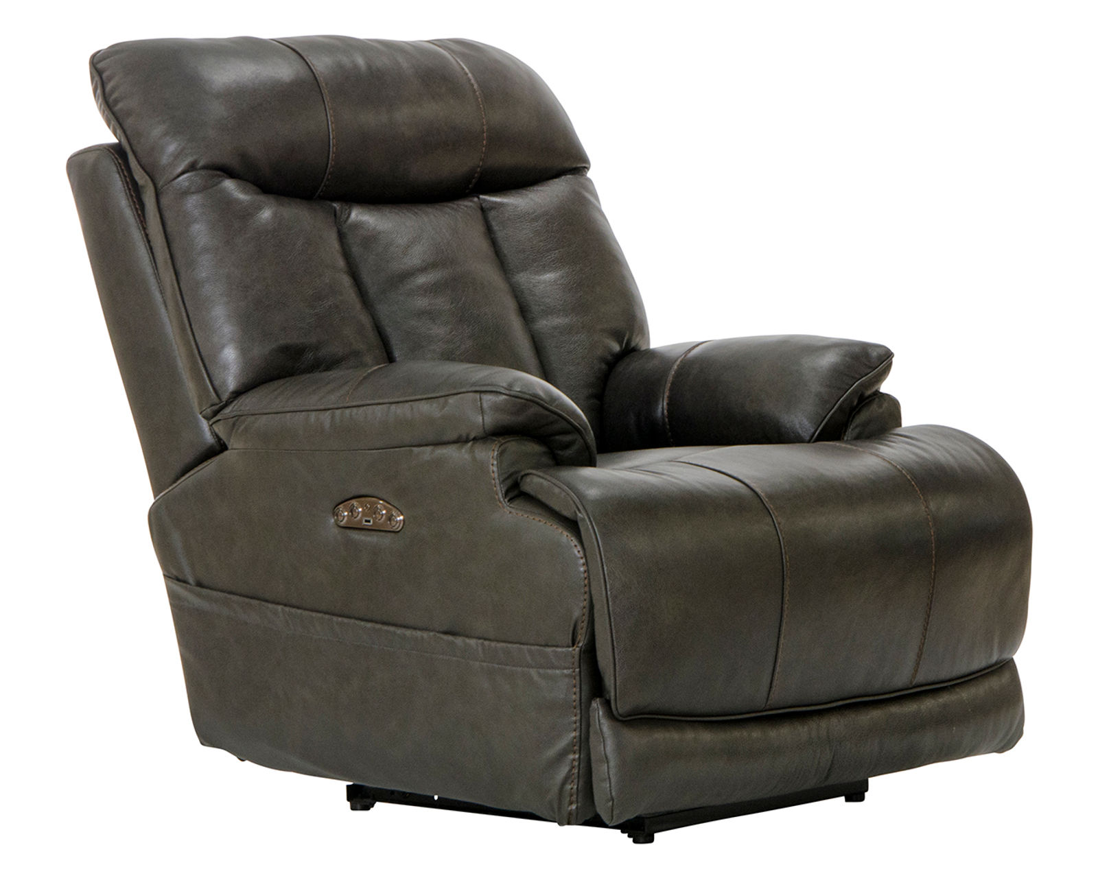 Naples Power Headrest Power Lay Flat Recliner w/Extended Ottoman - Italian Leather Luxury, Lay-Flat Relaxation & Extended Head-to-Toe Support (2 colors)