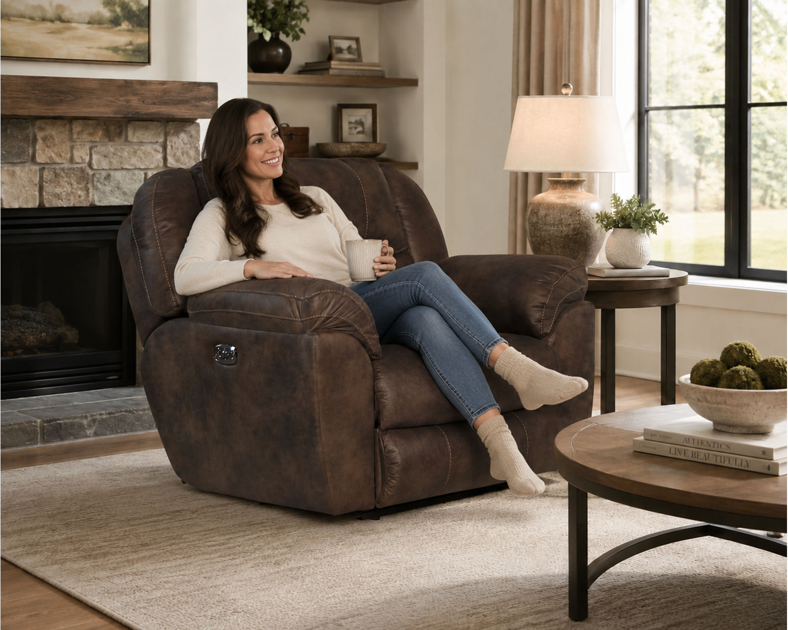 Ferrington 90" Lay Flay Power Headrest Reclining Sofa (2 colors)  - America's Favorite Way to Unwind.