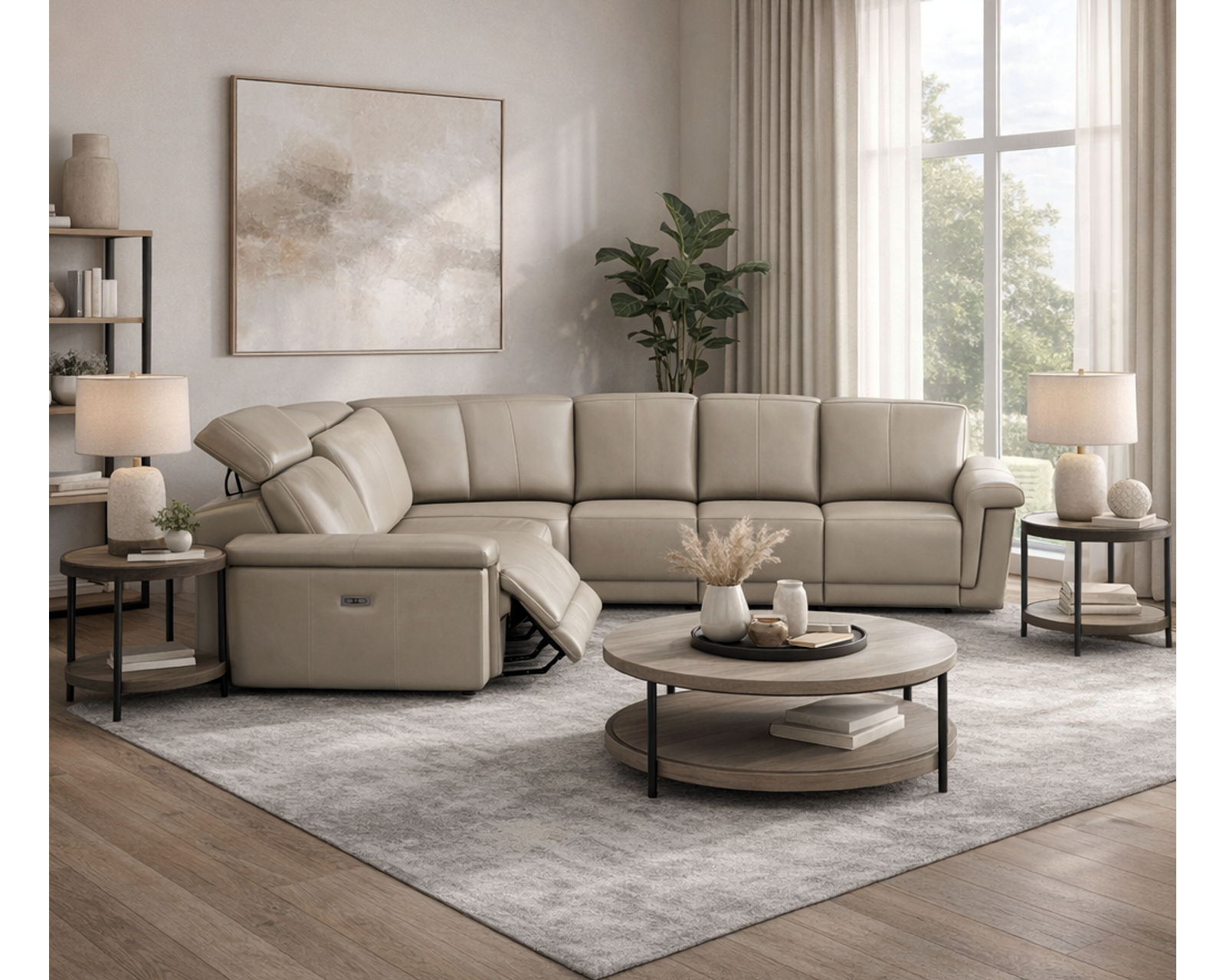 Nevin 3005 Power Headrest Power Reclining Sectional (standard and wide width) +140 leathers