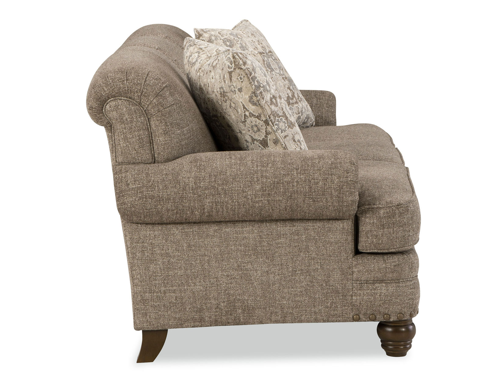 Theodore 88" Stationary Sofa (Performance fabrics) 728150 - Rolled paneled arms set back from the front