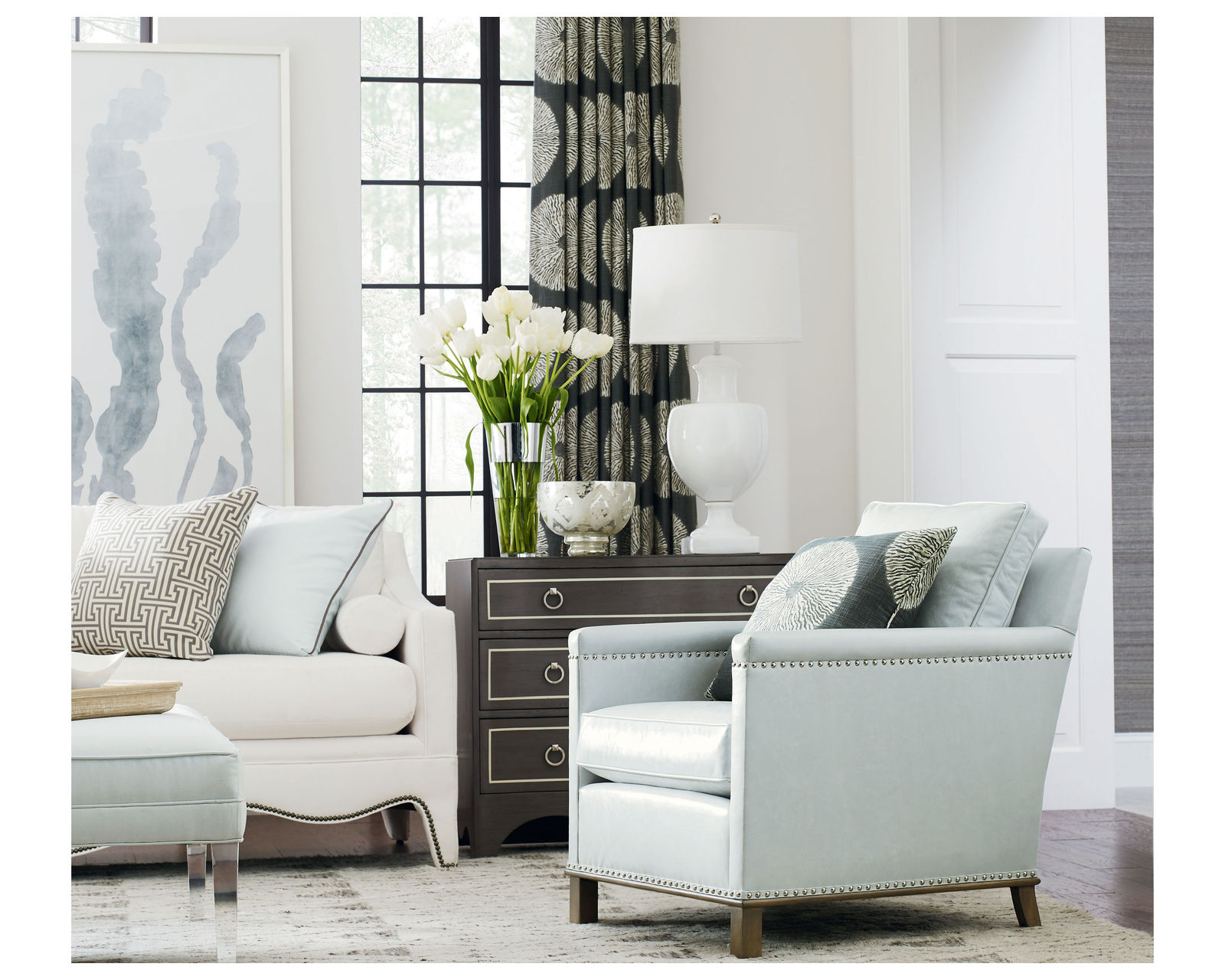 Gotham 75" - 80" Nailhead Trim Sofa (+75 fabrics)