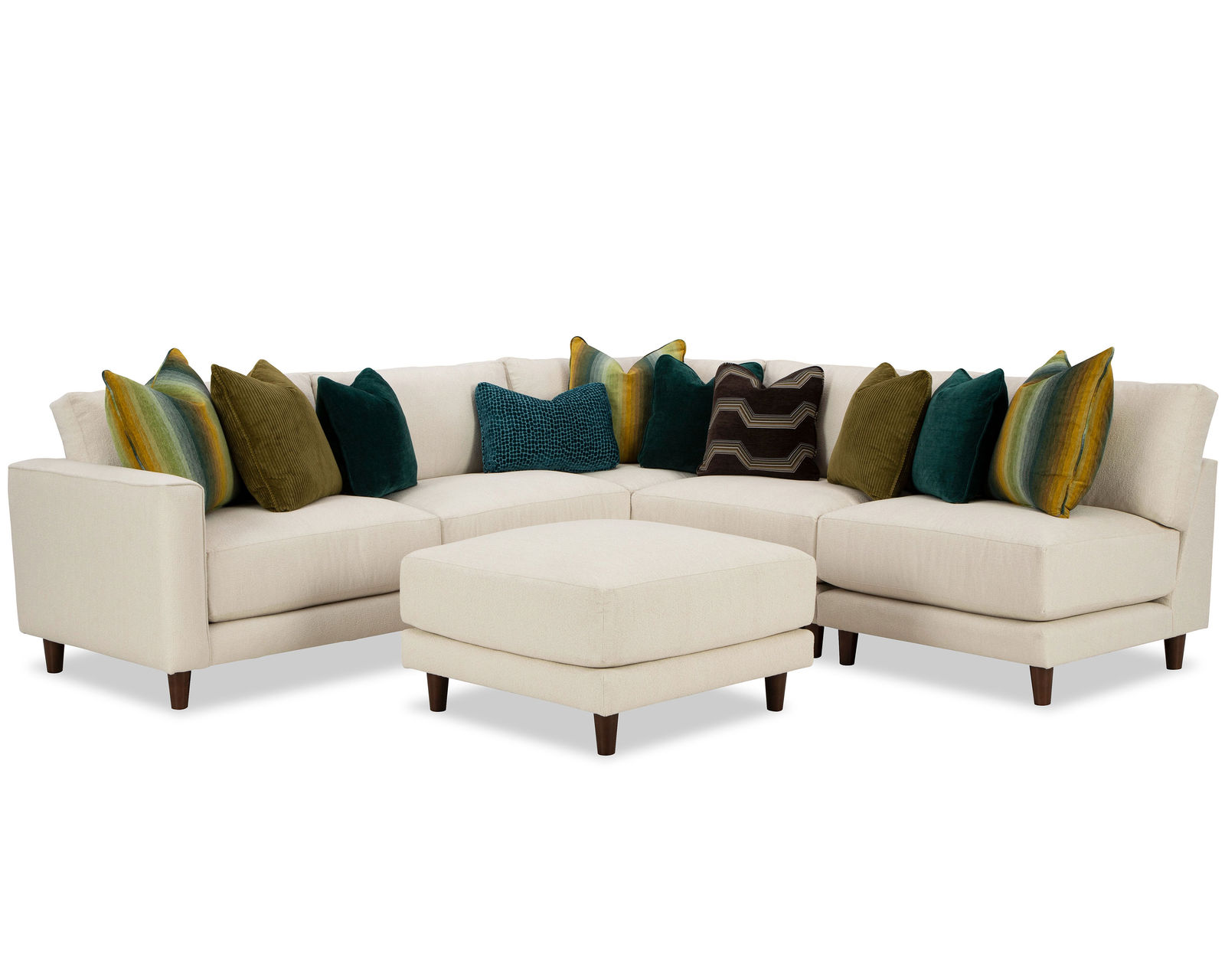 Chicago 7352 Modular Sectional (+100 performance fabrics) - Layout K: Six Piece Sectional 115" x 109" (Includes Ottoman)