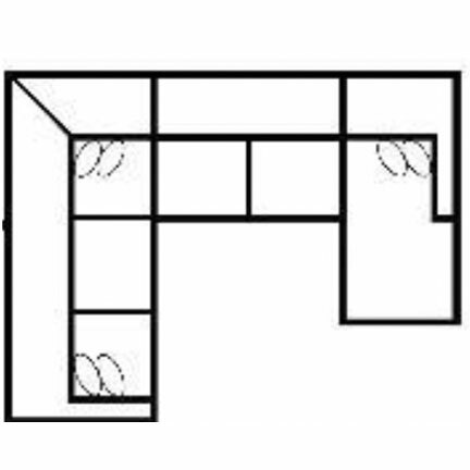 Layout A: Three Piece Sectional 95" x 122" x 68"