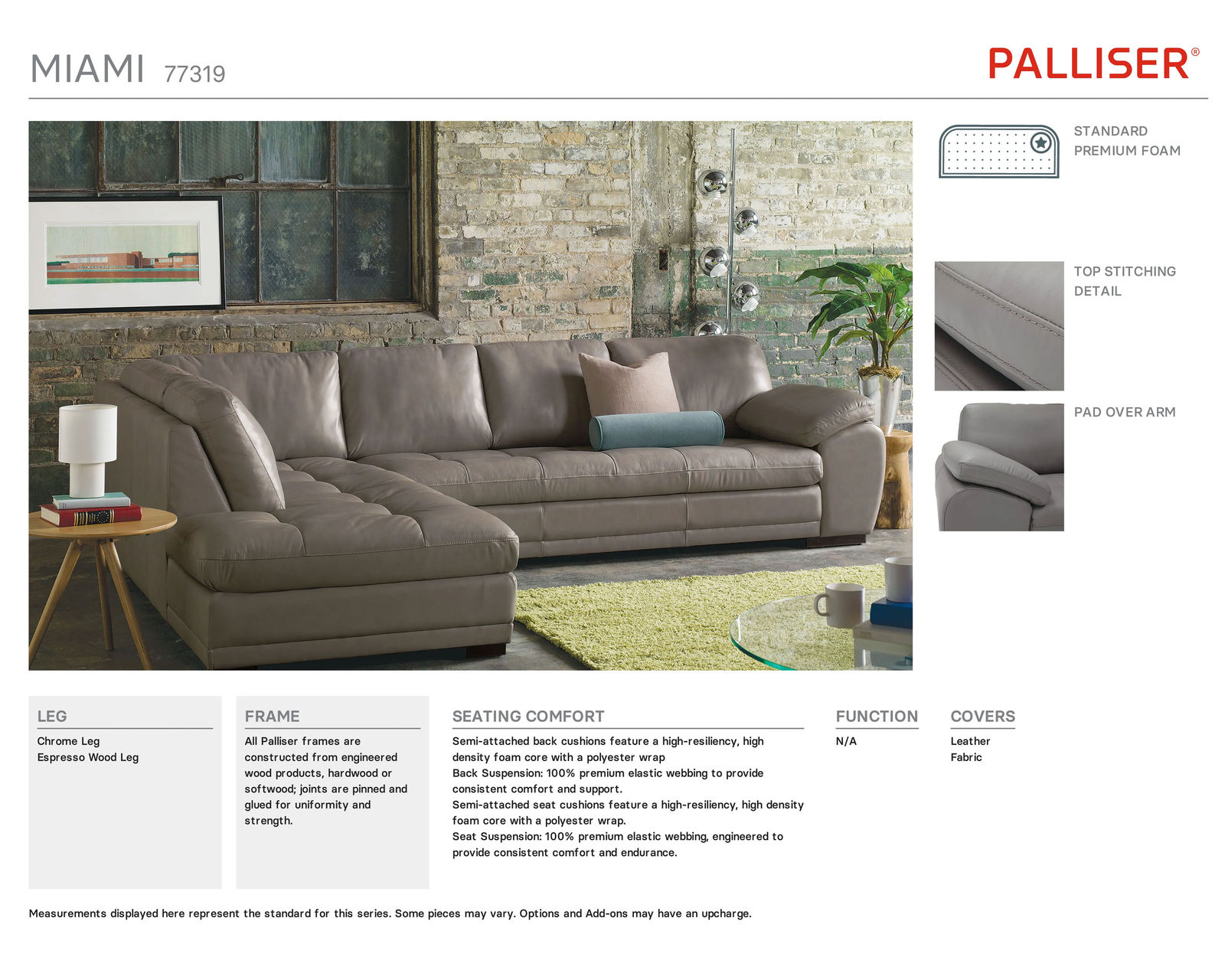 Miami 77319 Sofa (98") +100 leathers
