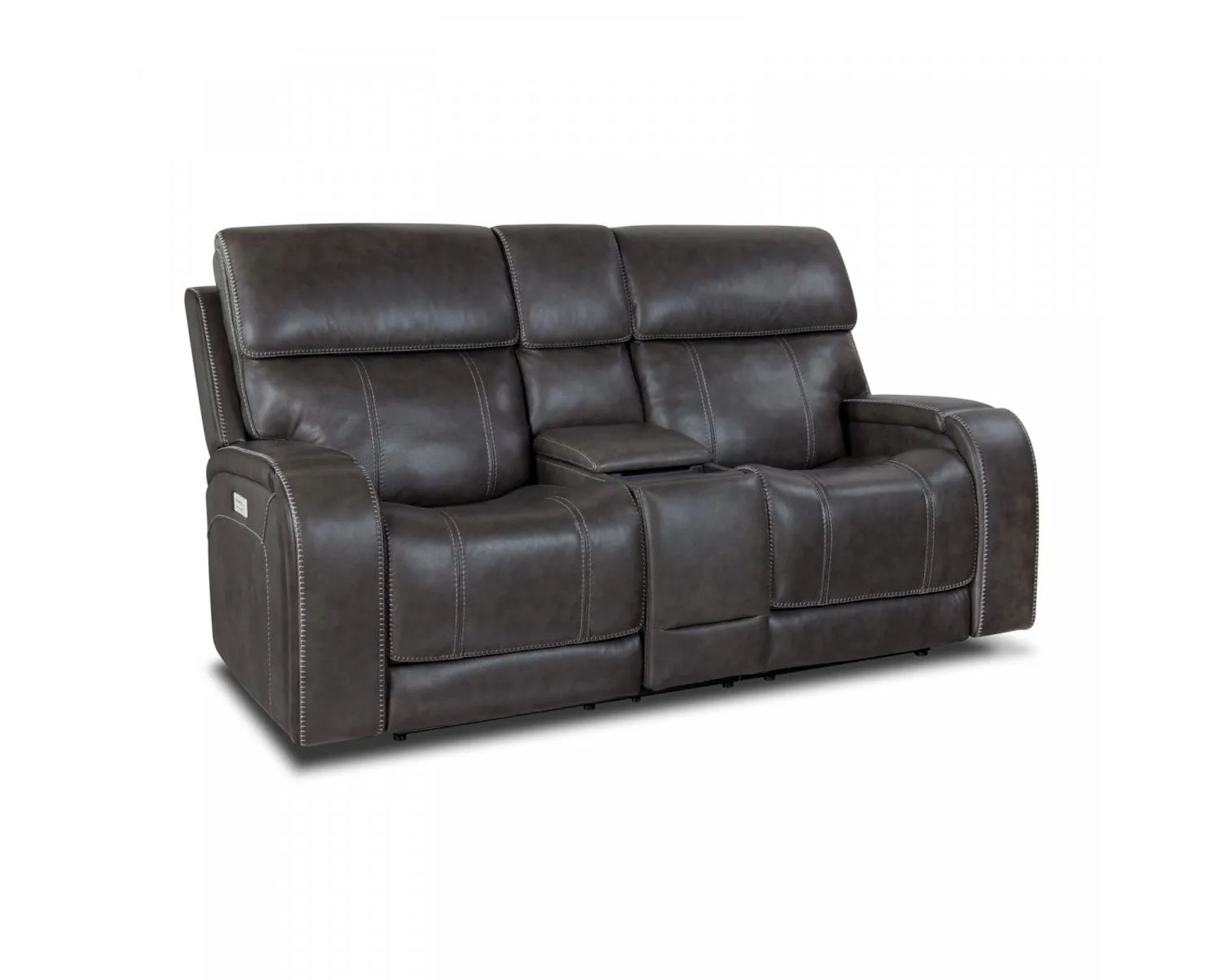 Glenwood 88" Leather Sofa w/Power Recline, Power Head Rests & Power Lumbar (Lay Flat) Ocean (In stock) - Also available in leather color Steel