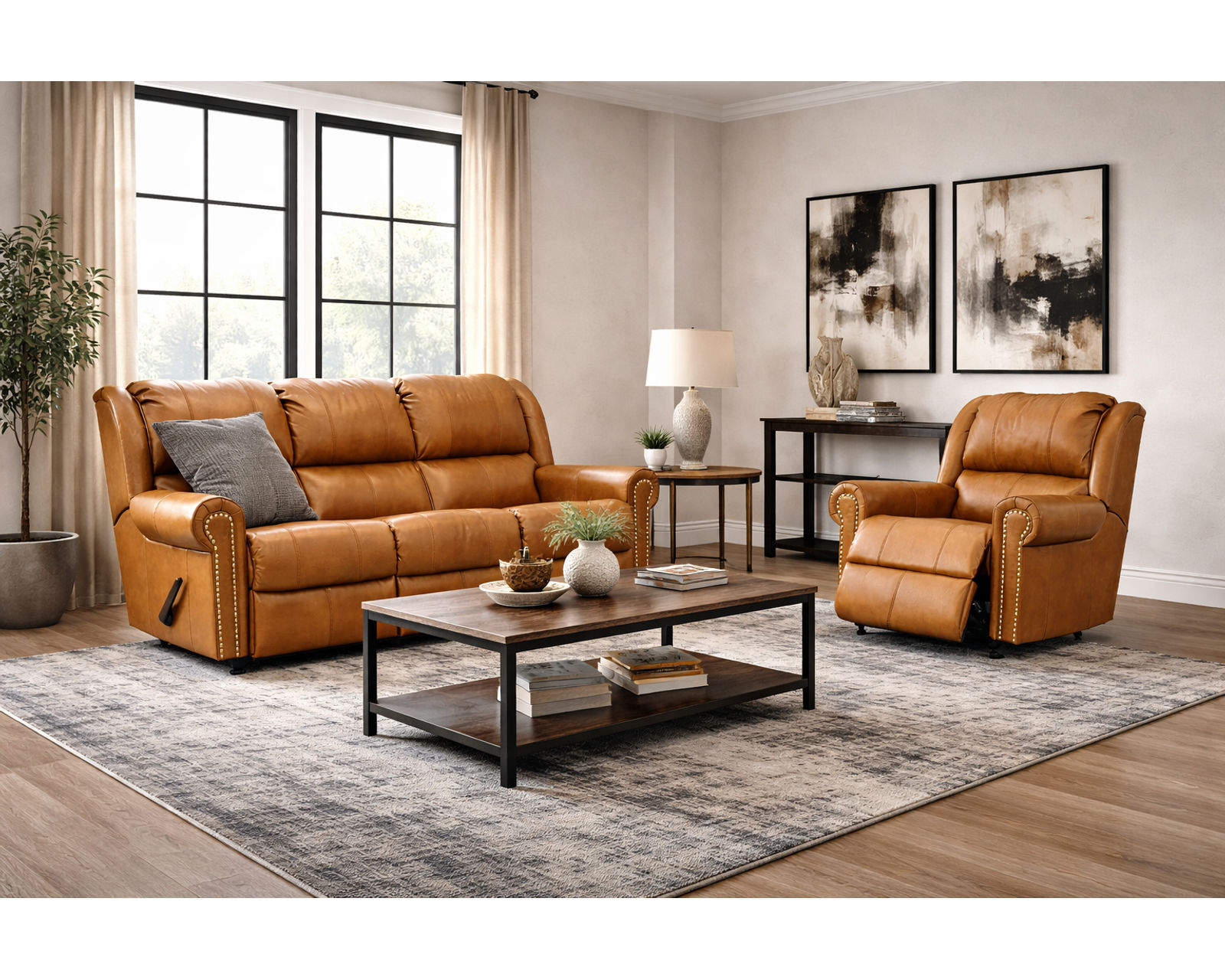 Rebecca Reclining Sofa — Available in Standard & Wide Cushions, 140+ Leather Options, and 82", 85", or 114" Widths - Premium Comfort Without Compromise