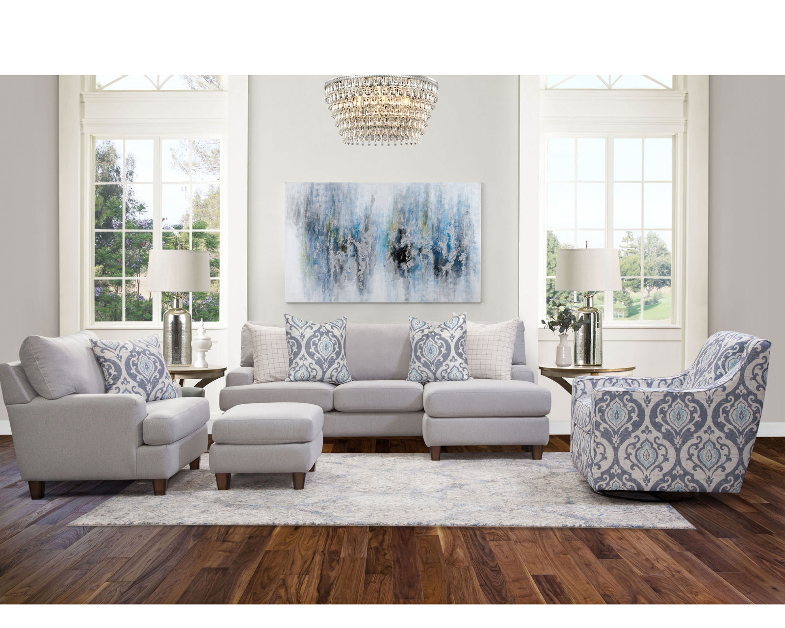 Bradshaw 95" Sofa with Reversible Chaise Ottoman (Includes pillows) - Take an Extra 25% Off this Sofa Chaise with Reversible Ottoman