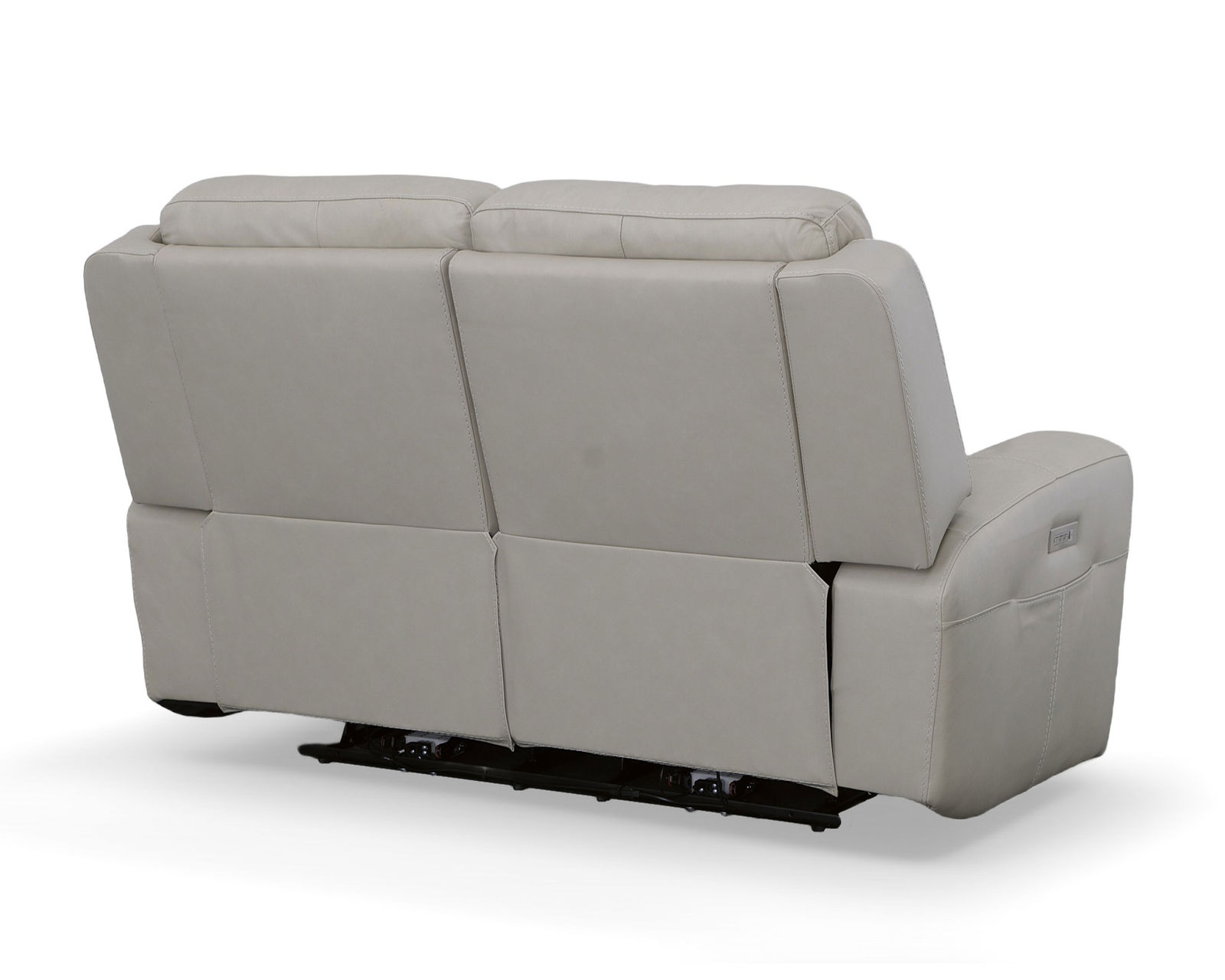 Barnett Power Reclining Sofa with Power Headrests and Lumbar (Ice leather) 87" - Barnett Power Reclining Loveseat with Power Headrests and Lumbar