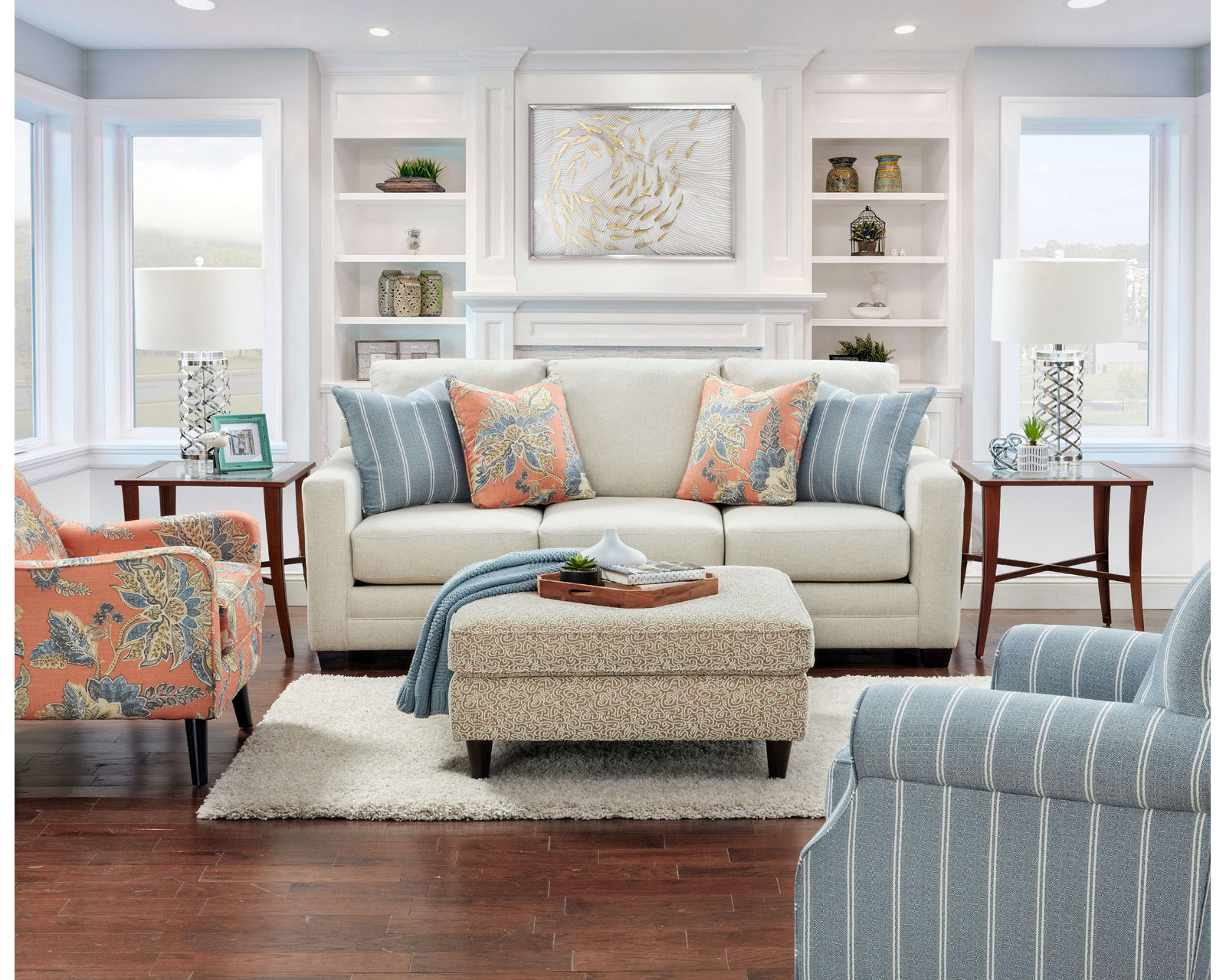 Treaty Linen 87" Sofa 5002-00 (performance fabric) - Treaty Linen 87" Sofa (performance fabric)