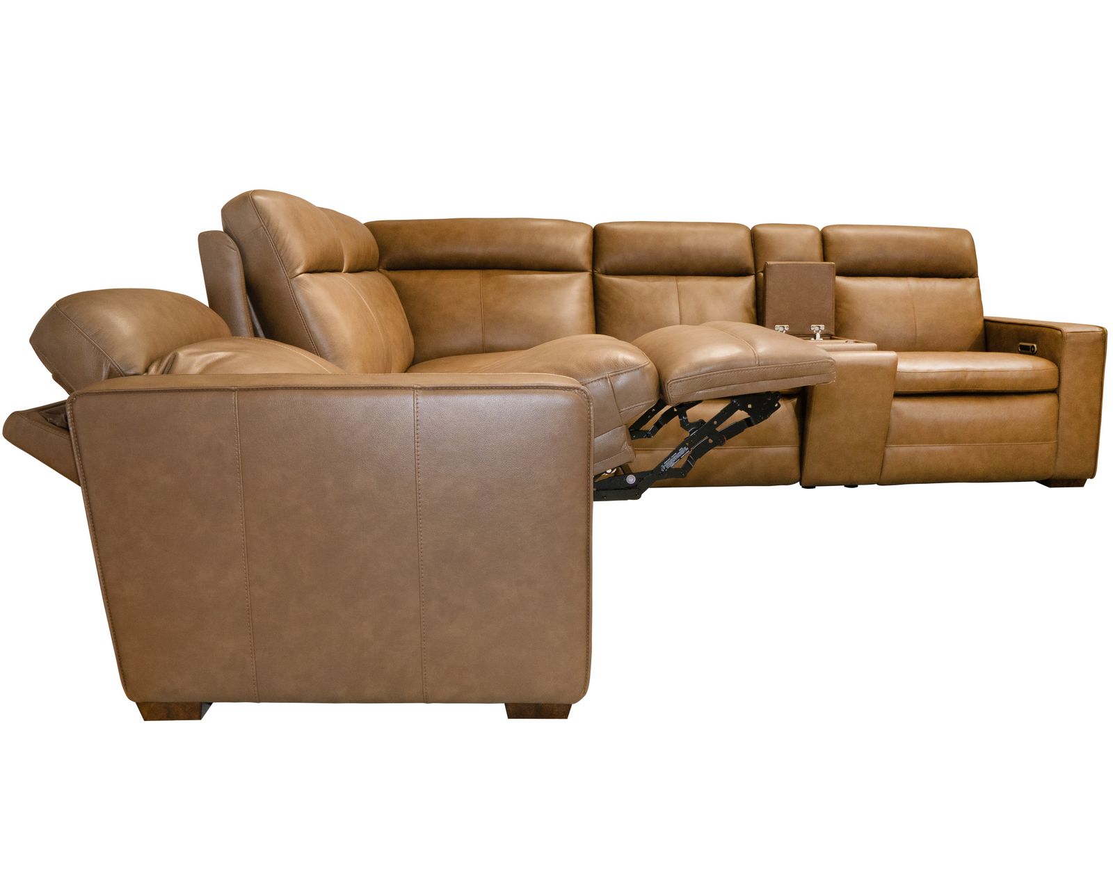 Dutch 1519 Triple Power Reclining Sectional (2 colors) in stock - Layout A: Six Piece Reclining Sectional 99.5" x 112" (4 recliners)