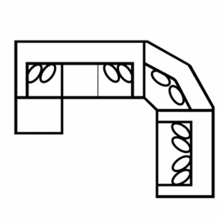 Layout I:  Four Piece Sectional  145" x 114"