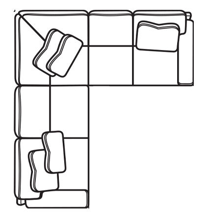 Layout I: Two Piece Sectional 99" x 98"