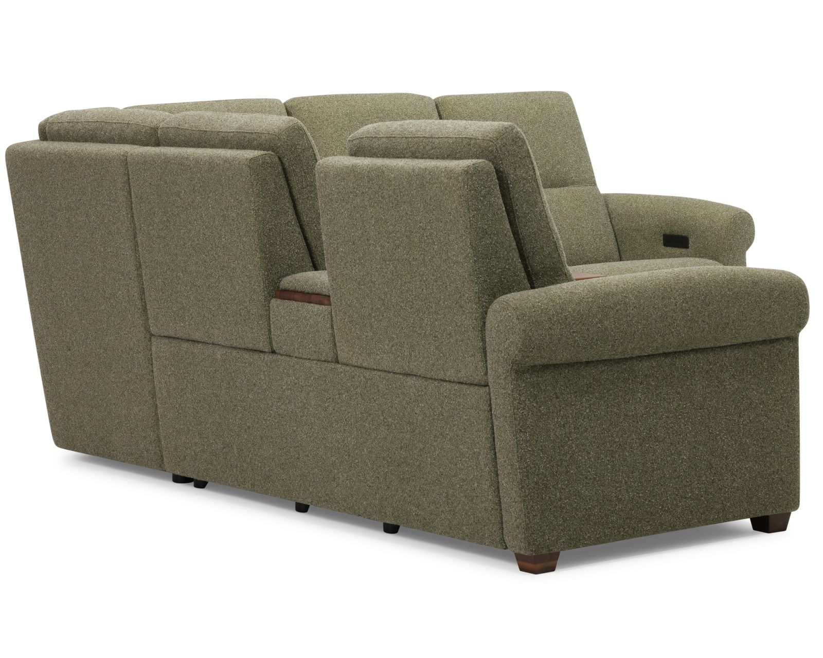 Essex 40112 Triple Power Reclining Sectional (+50 fabrics) - Layout B: Three Piece Reclining Sectional (2 recliner) 110" x 98"