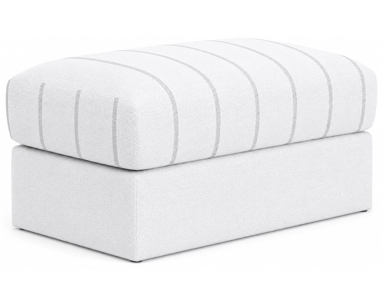 Lindsey 89" Stationary Sofa (2 colors) includes pillows - Lindsey 26" x 44" Ottoman Shown in Fabric Snow