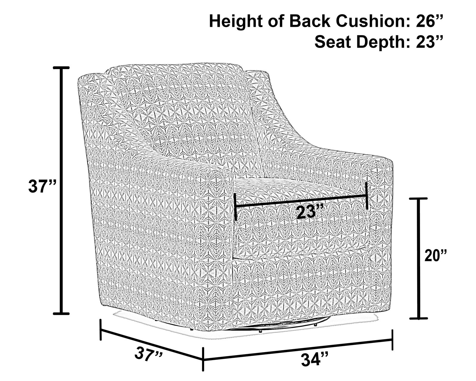 Hyde Park 94" Stationary Sofa (2 colors) includes pillows - Swivel Chair Size