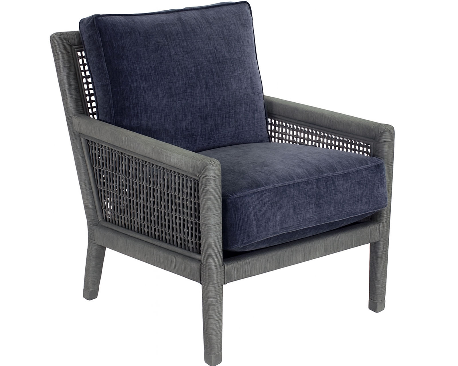 Pine Isle 76" Rattan Sofa  (+28 finishes +69 fabrics) - Pine Isle Rattan Chair