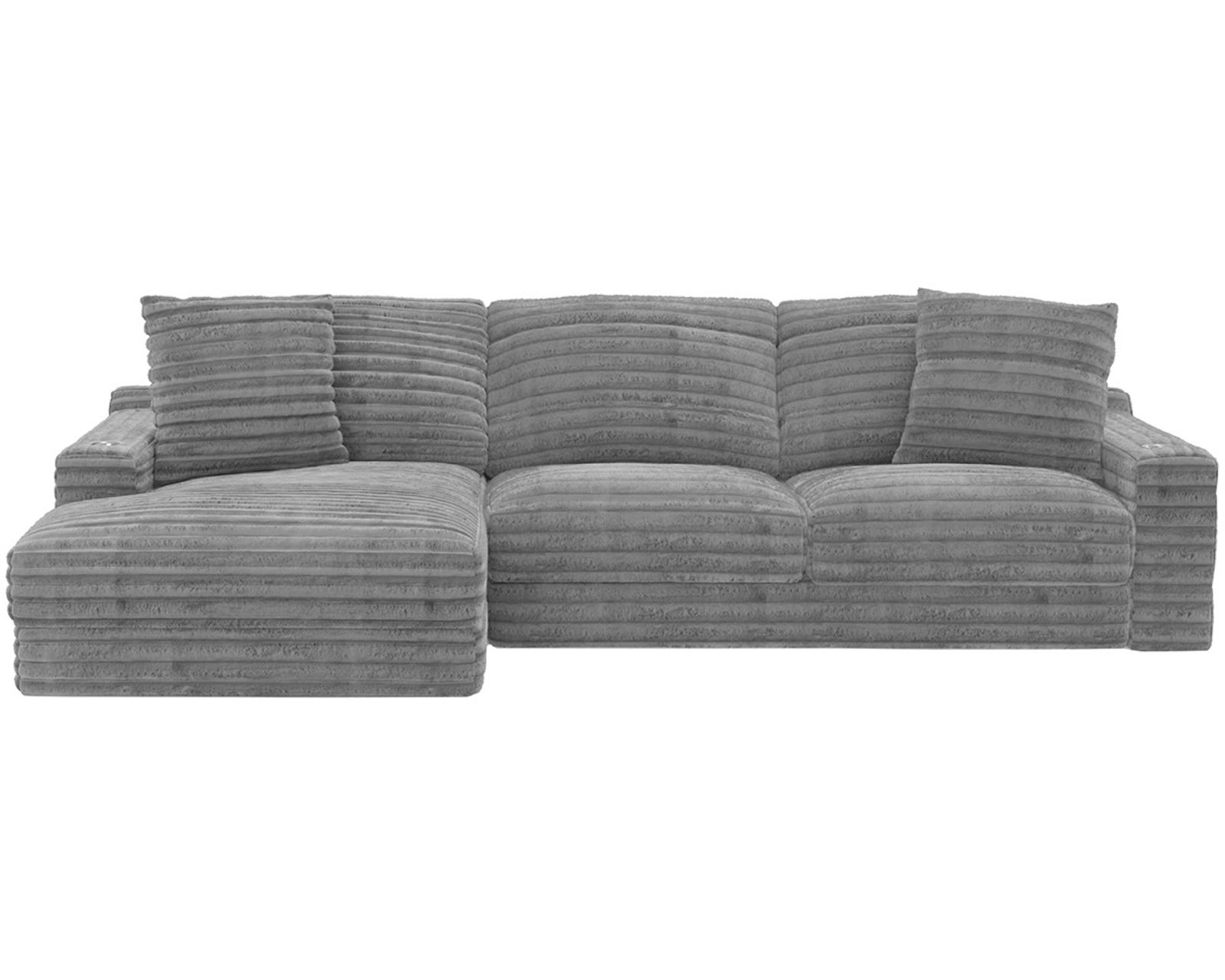 Comfrey 123" Sofa Chaise Sectional (3 colors) includes pillows - Layout B: Two Piece Sofa Sectional 67" x 123" 