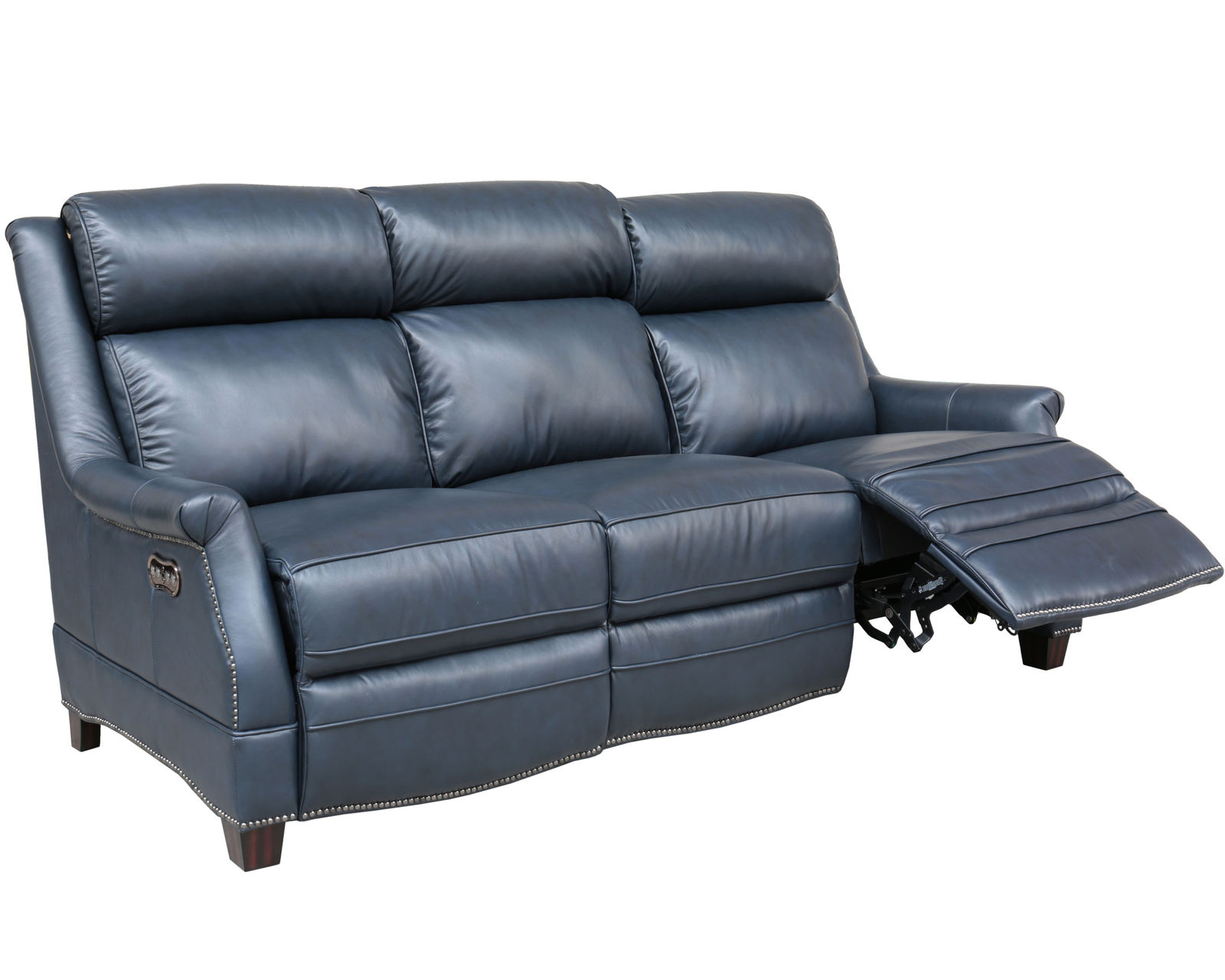 Warrendale 83" Leather Power Headrest Power Reclining Sofa (Blue) In stock - 100% All Genuine Leather