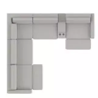 Layout F: Six Piece Reclining Sectional 123" x 136" (2 Recliners)