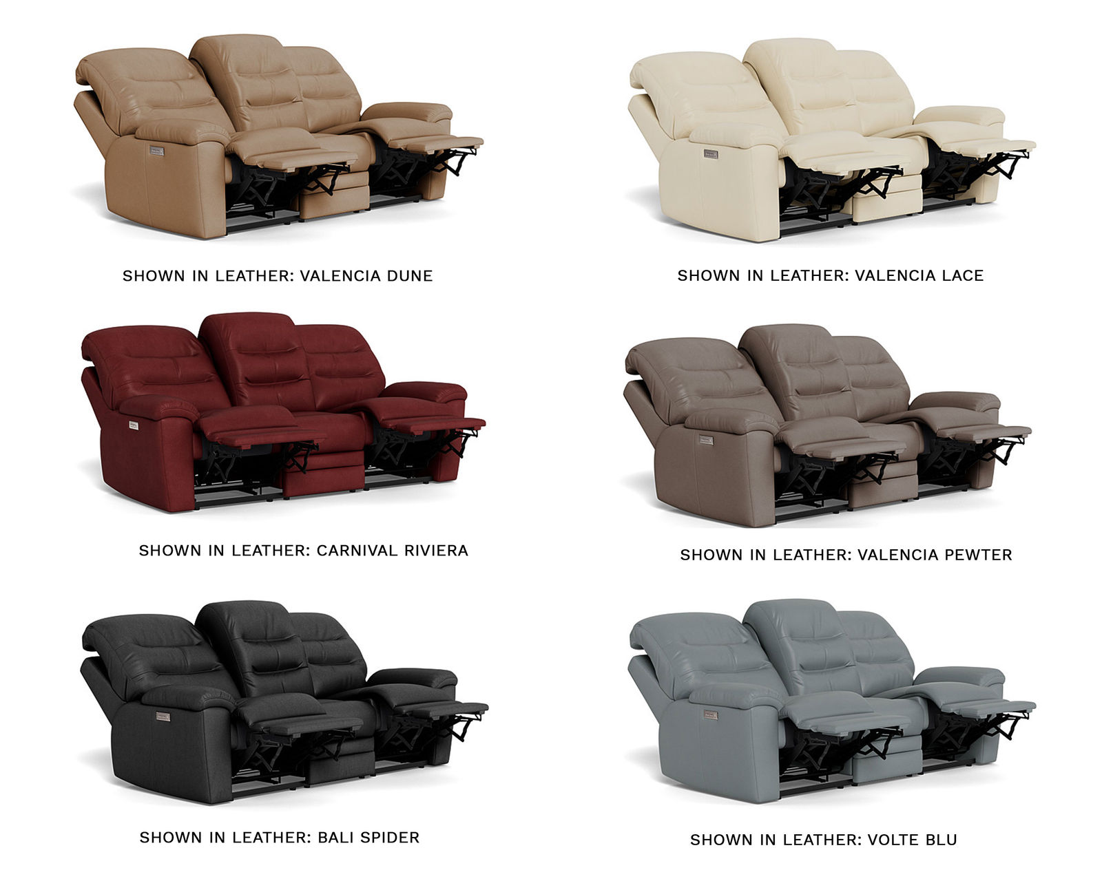 Keiran 41500 Power Power Headrest Power Reclining Sofa (88") +100 leathers - Wide selection of leathers and fabrics