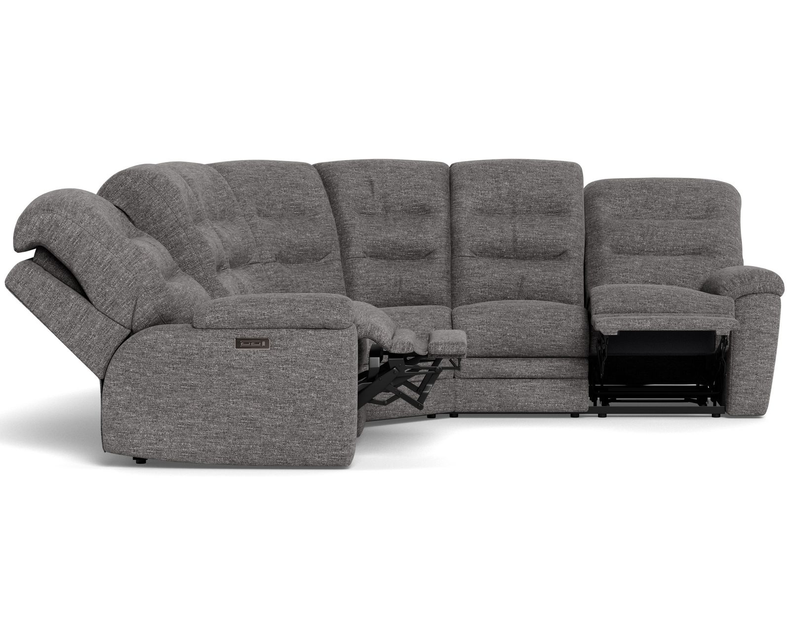 Keiran Power Headrest Power Reclining Sectional (+200 colors) - Layout A: Five Piece Reclining Sectional 110" x 110" (2 recliners)
